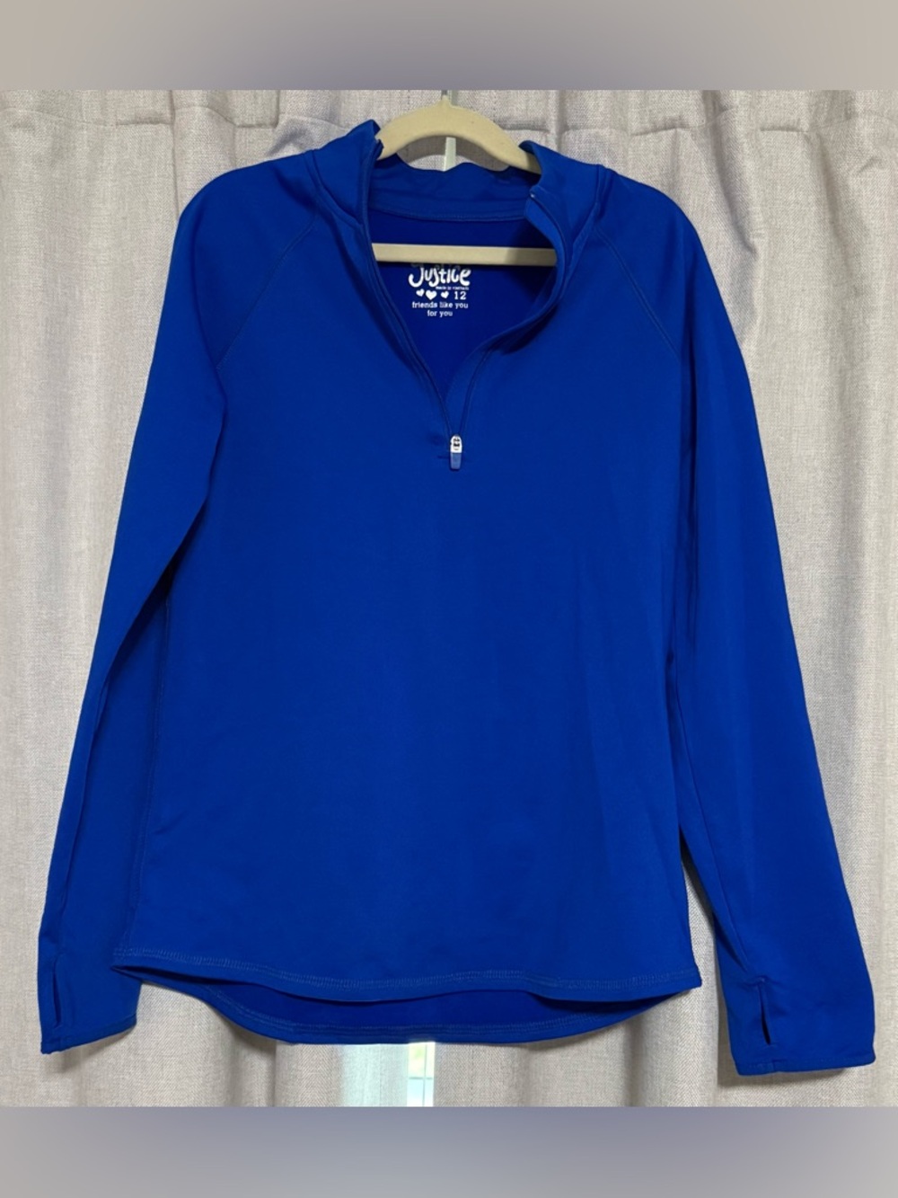 Justice Royal Blue Quarter-Zip Pullover Top